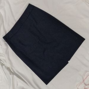 J. Crew Navy Pinstripe Lightweight Wool Skirt 0